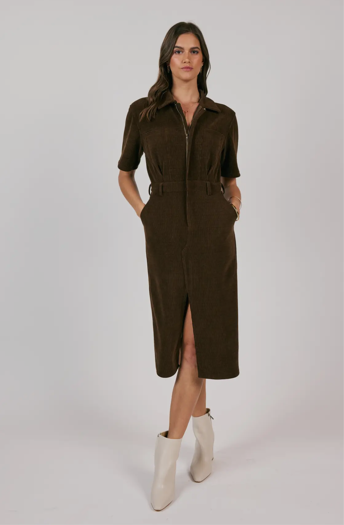 Mocha Maven Midi Dress