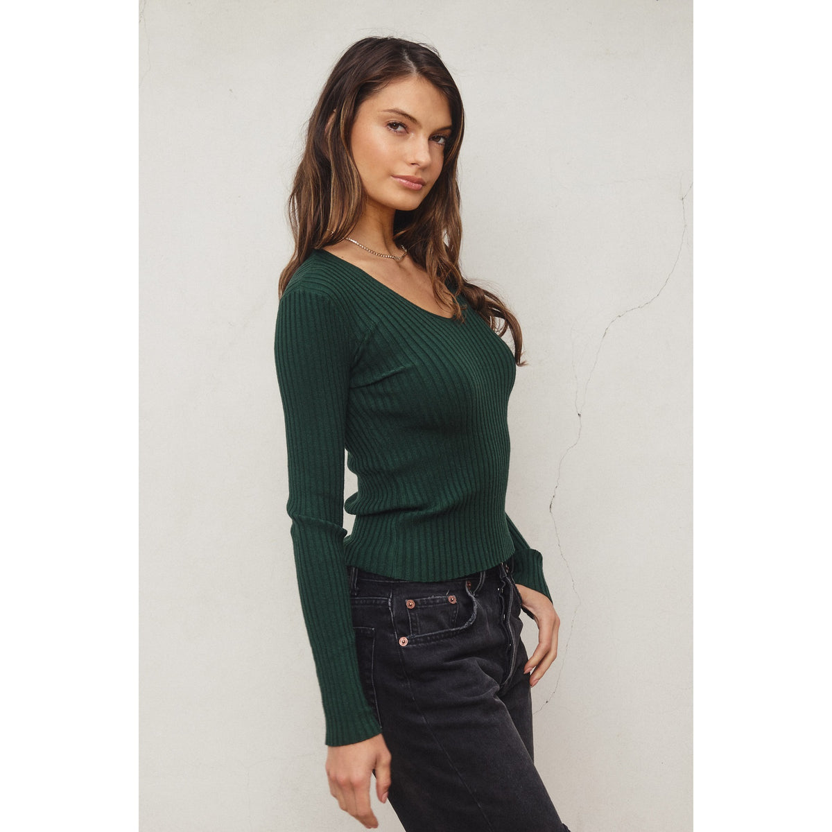 Hunter Green Fitted Sweater