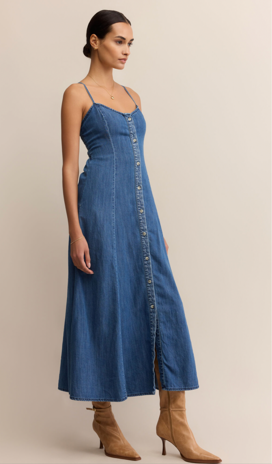 Angel Eyes Denim Midi Dress