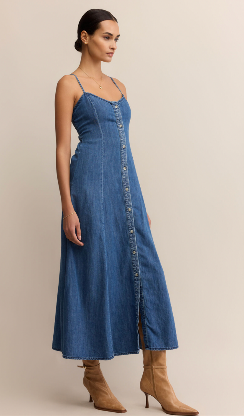 Angel Eyes Denim Midi Dress