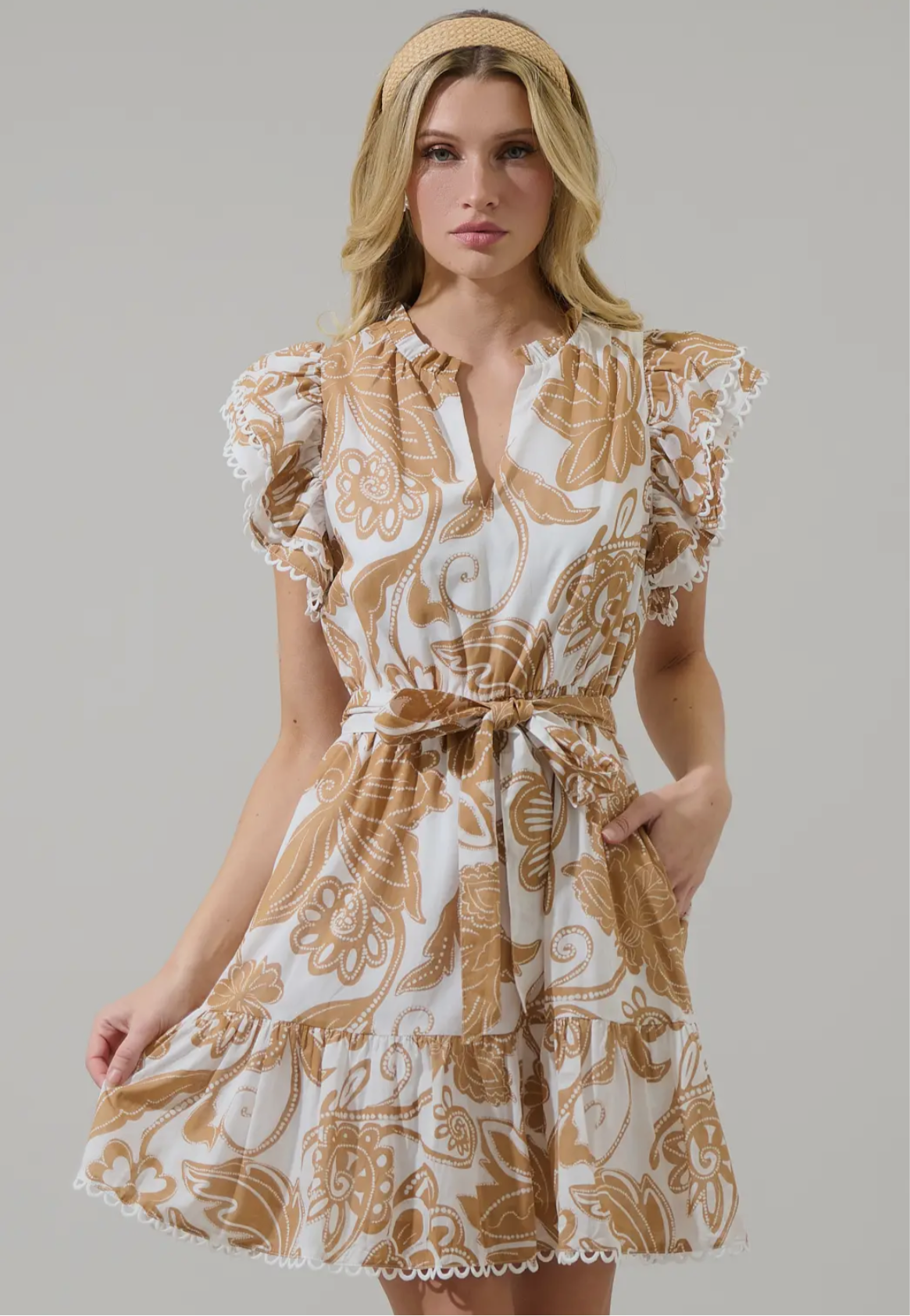 Golden Bloom Shirt Dress