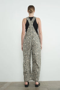 Slouchy Leopard Denim Overall