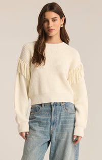 On the Fringe Sweater-Sea Salt