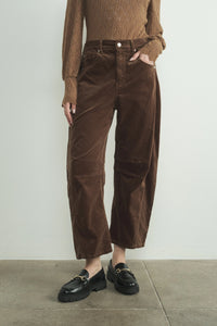 Brown Cord Barrel Pants