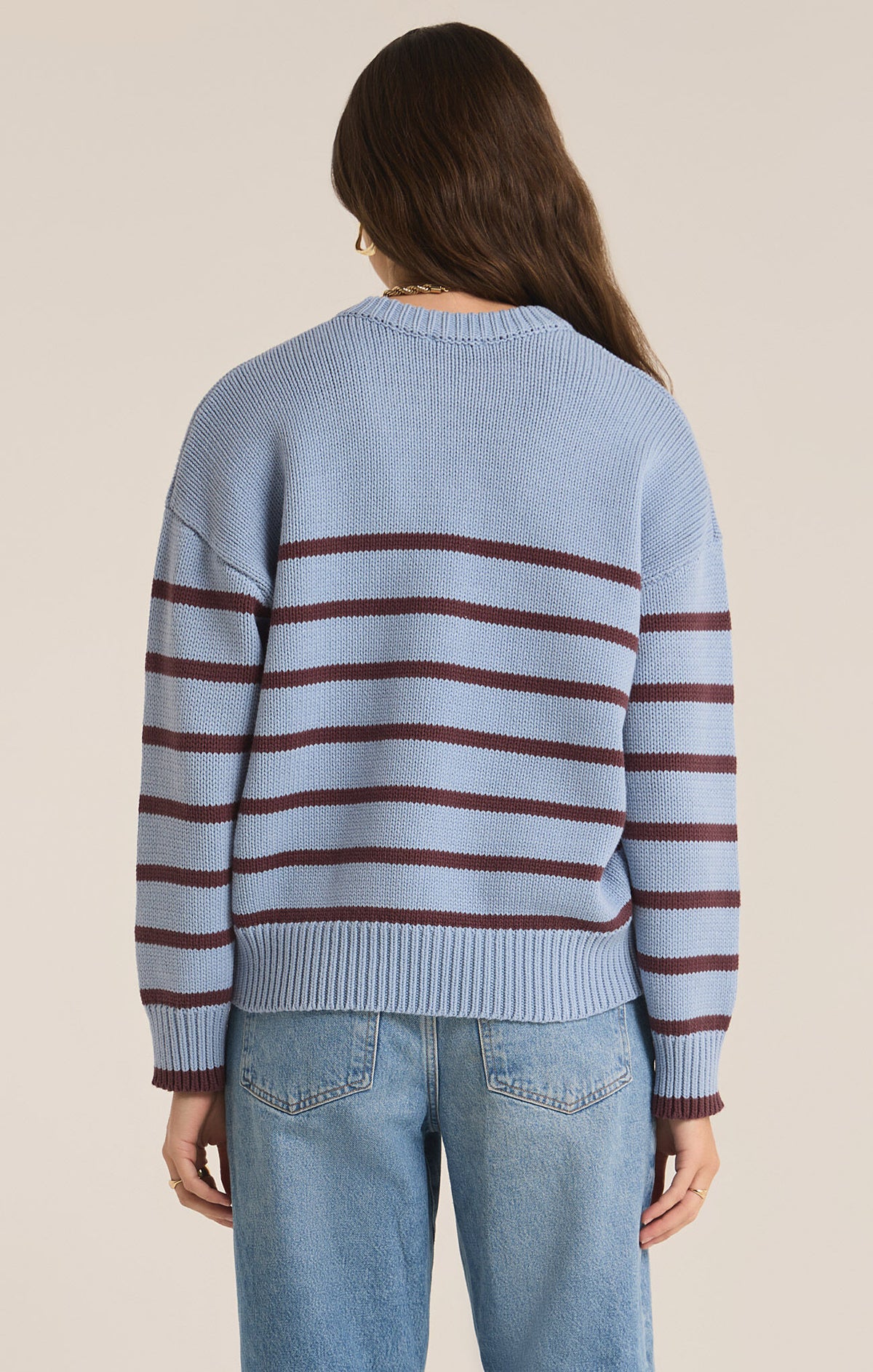 Light Denim Boyfriend Stripe Sweater