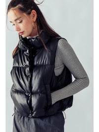 Black Relaxed Puffer Vest