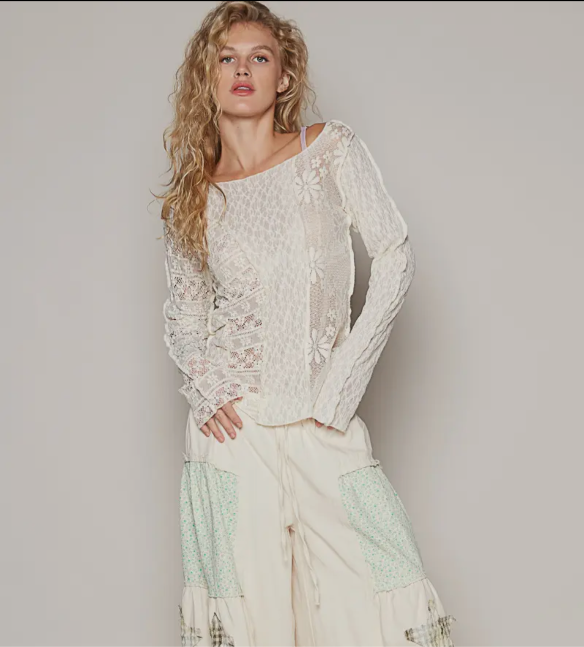 Boho Lace Knit Top