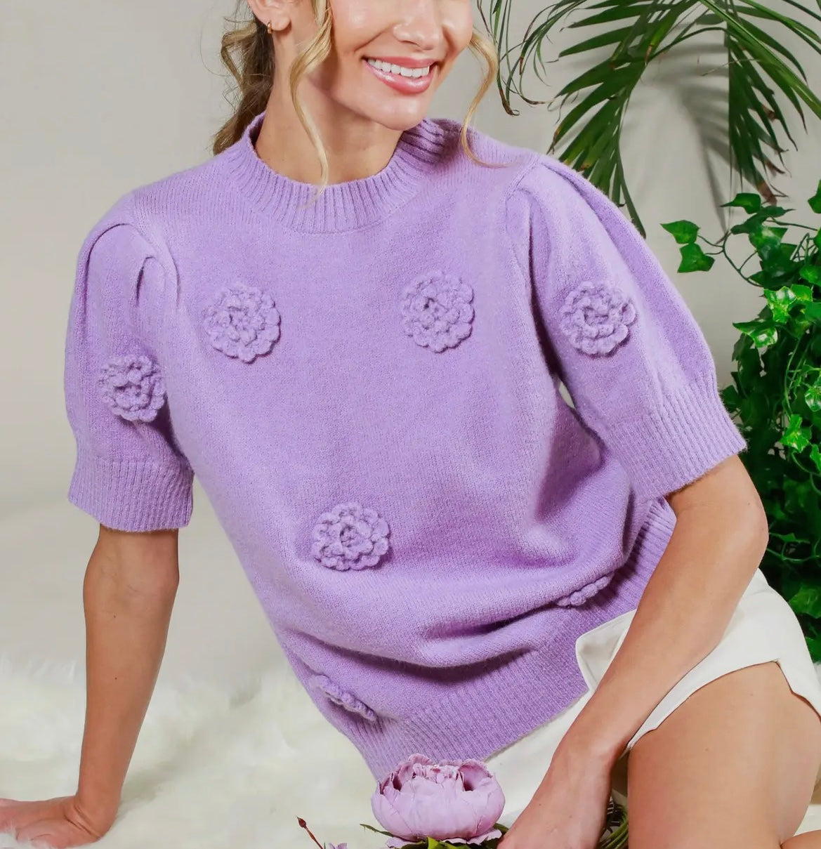 Corsage Lavender Sweater