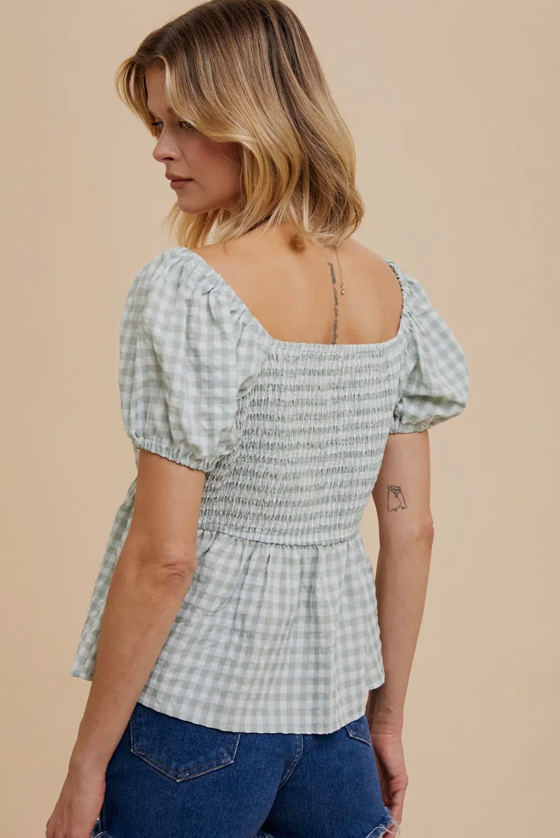 Gingham Hook and Eye Top