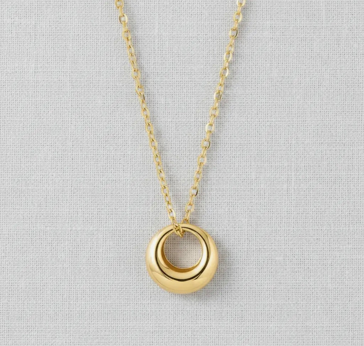 Gold Open Circle Necklace