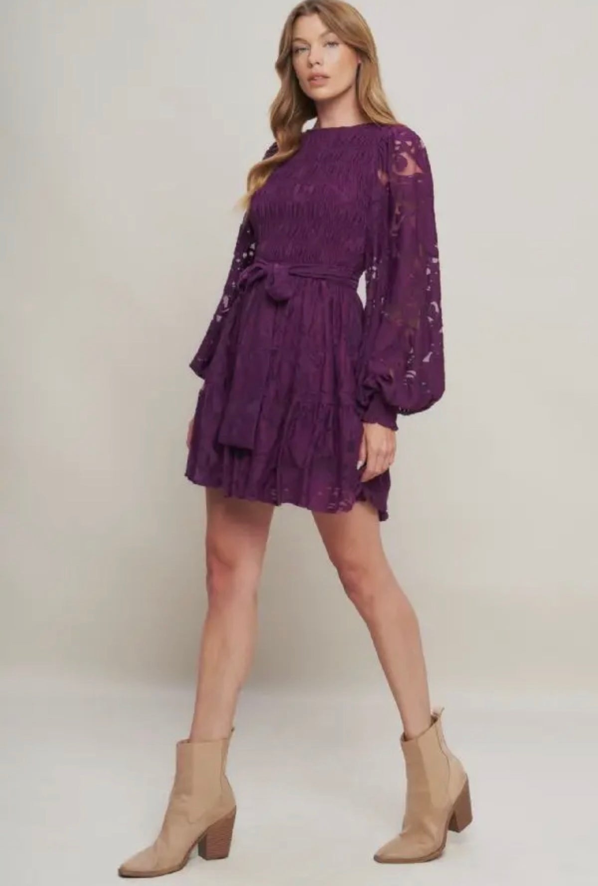 Plum Textured Dress