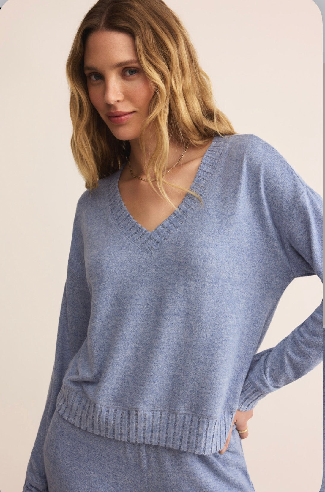 Courtney Top Blue Velvet