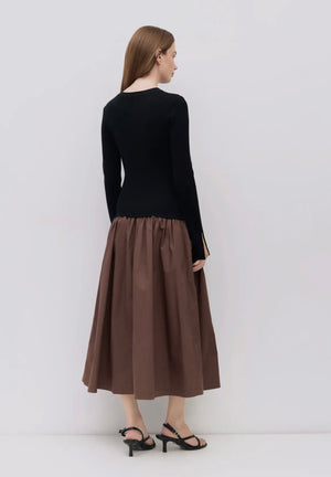 Cocoa Satin Midi Dress