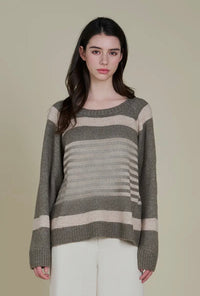 Field Grey Stripe Sweater