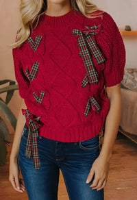 Tartan Bow Sweater