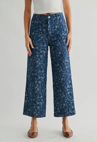 Floral Denim Pants