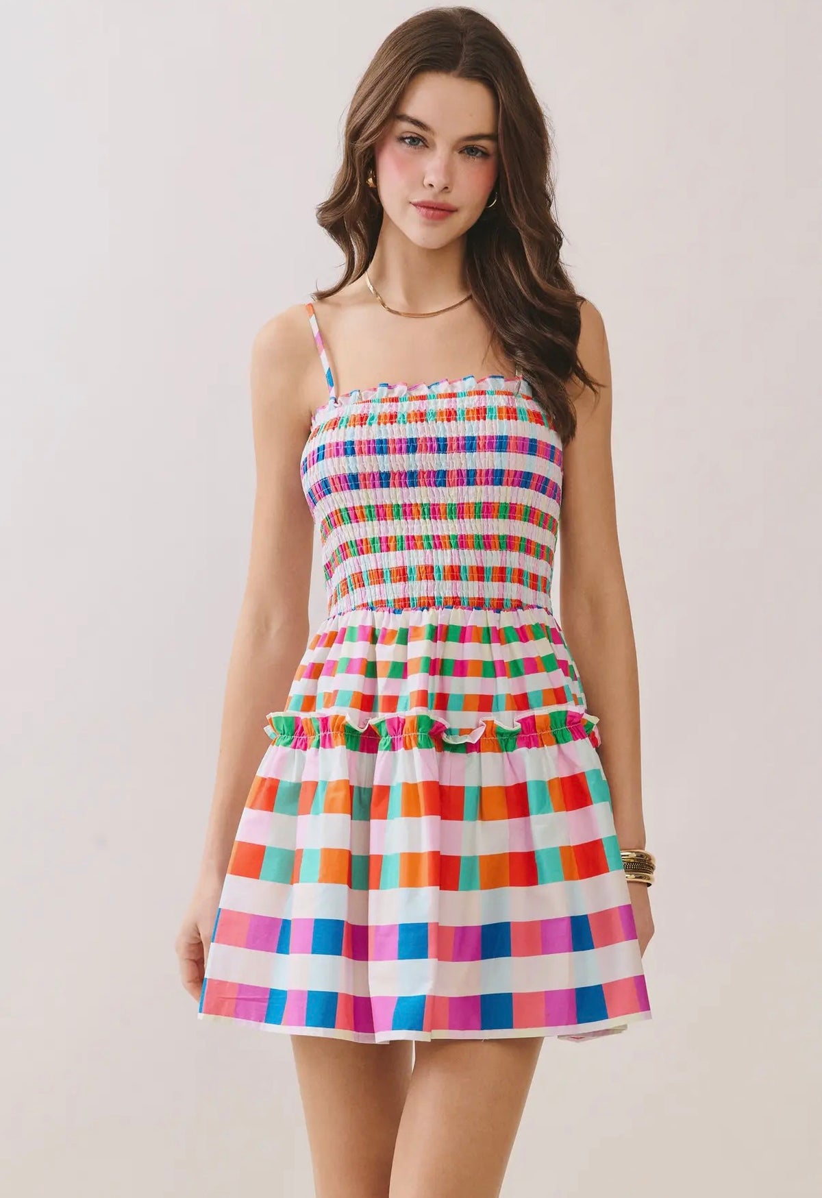 Color Crush Smocked Mini Dress