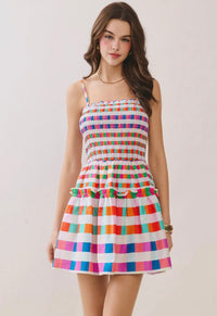 Color Crush Smocked Mini Dress