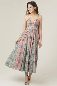 Petal Patch Twist Midi Dress