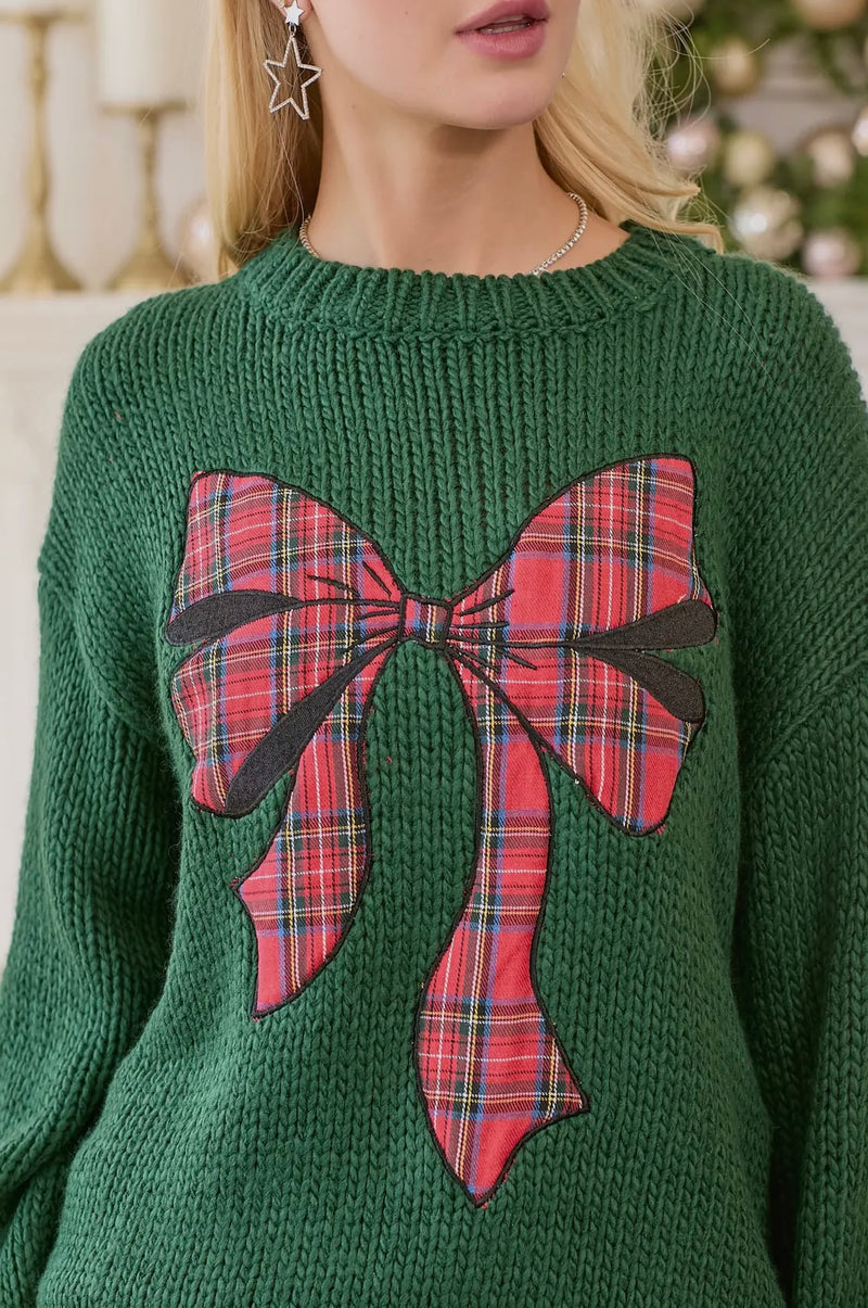 Plaid Bow Sweater