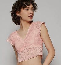 Salmon Pink Lace S/S Top