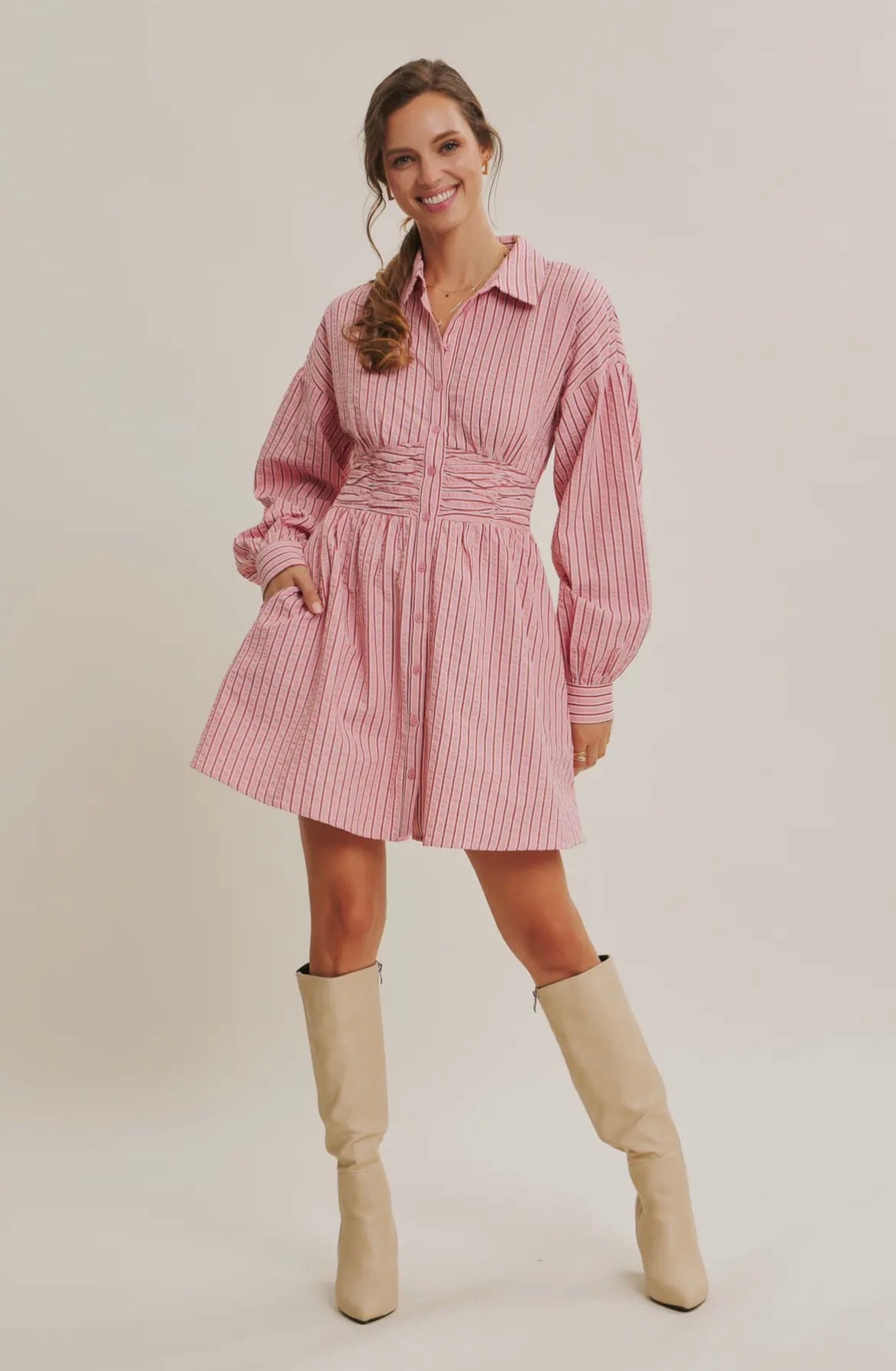 Pink Parade Shirtdress
