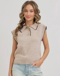 The Preppy Knit Polo Vest