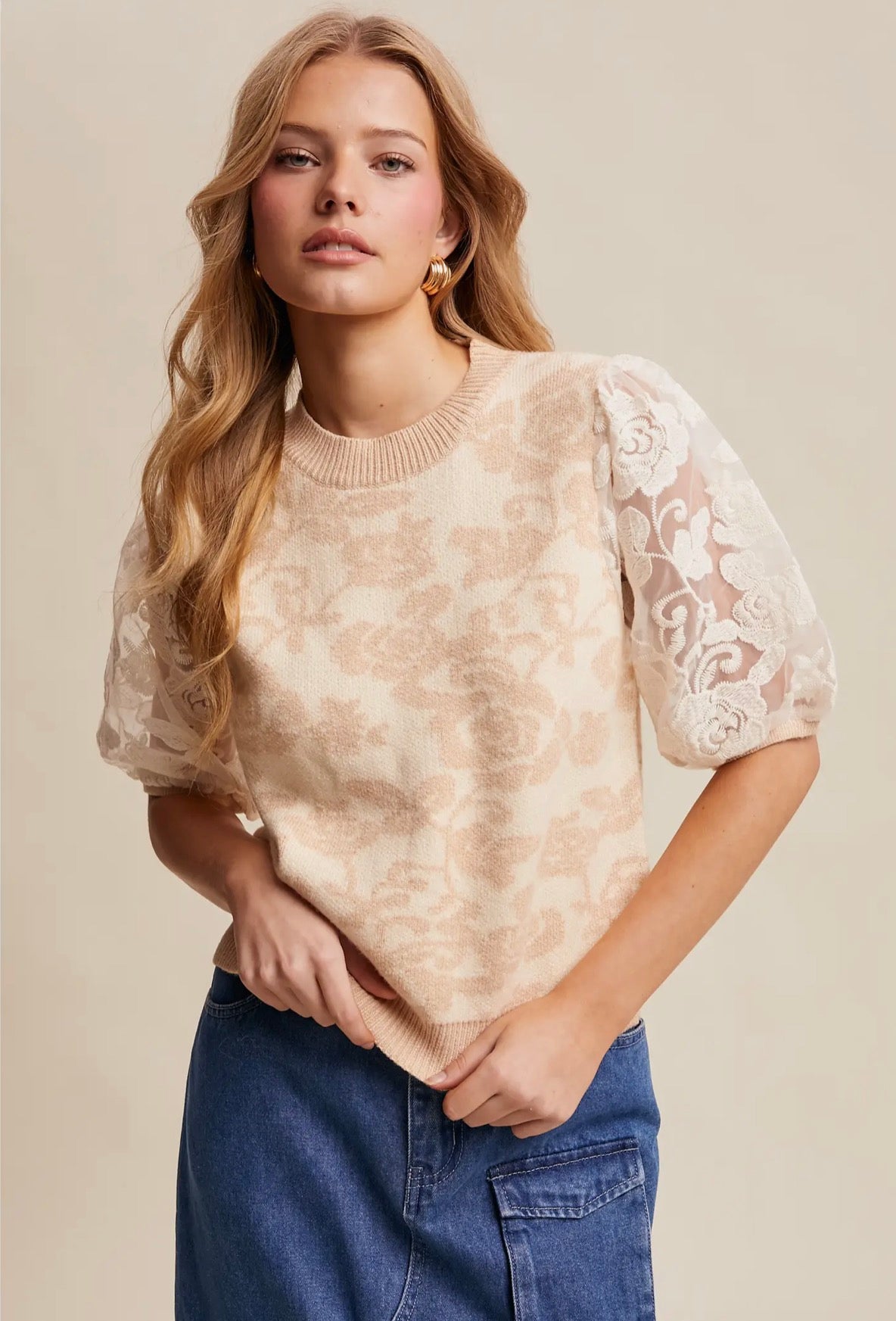 Lace Bloom Knit Topping
