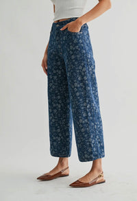 Floral Denim Pants