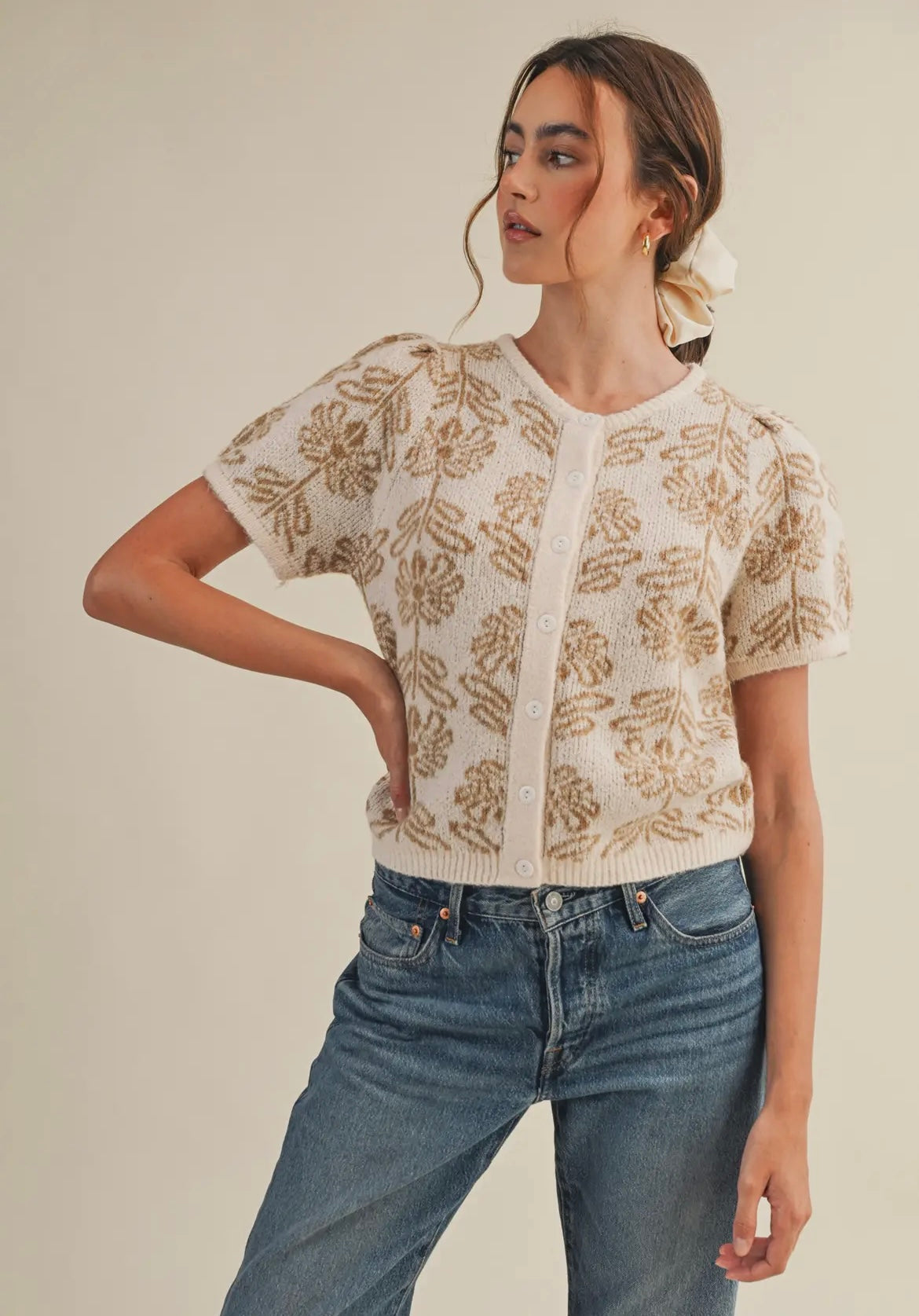 Golden Bloom Knit Cardigan