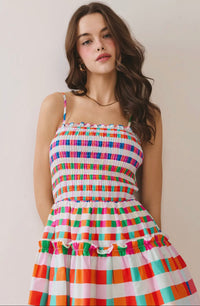 Color Crush Smocked Mini Dress