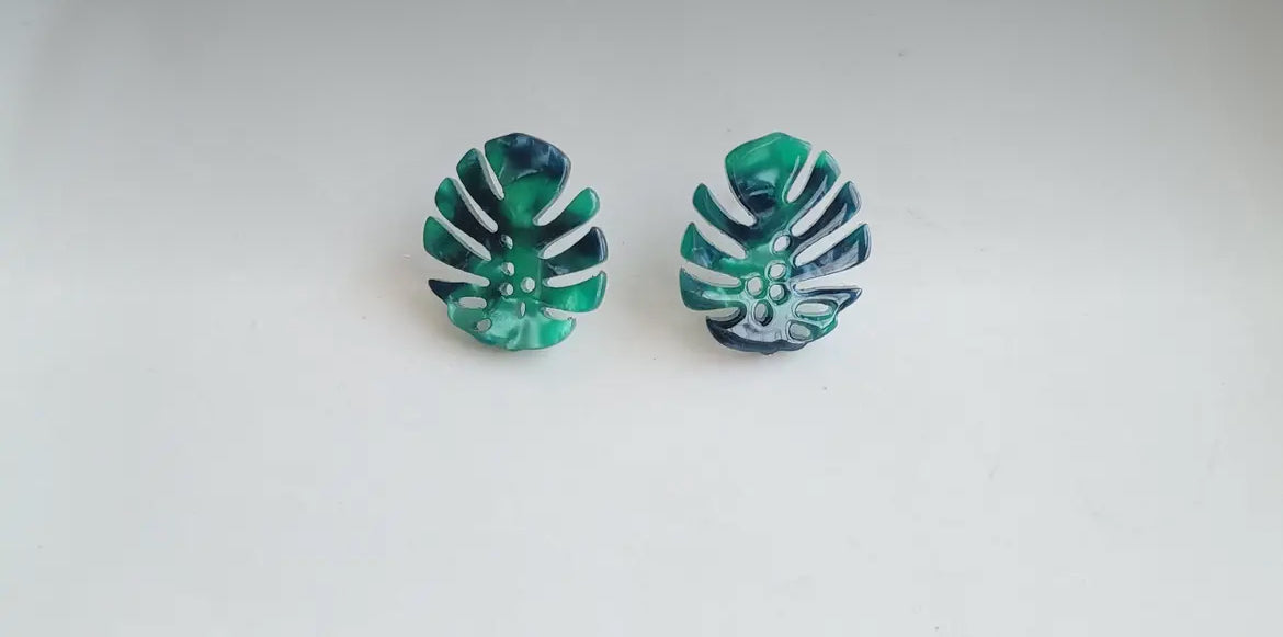 Monstera Leaf Studs