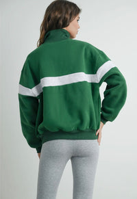 Green Two Tone Half Zip Sweatshirt