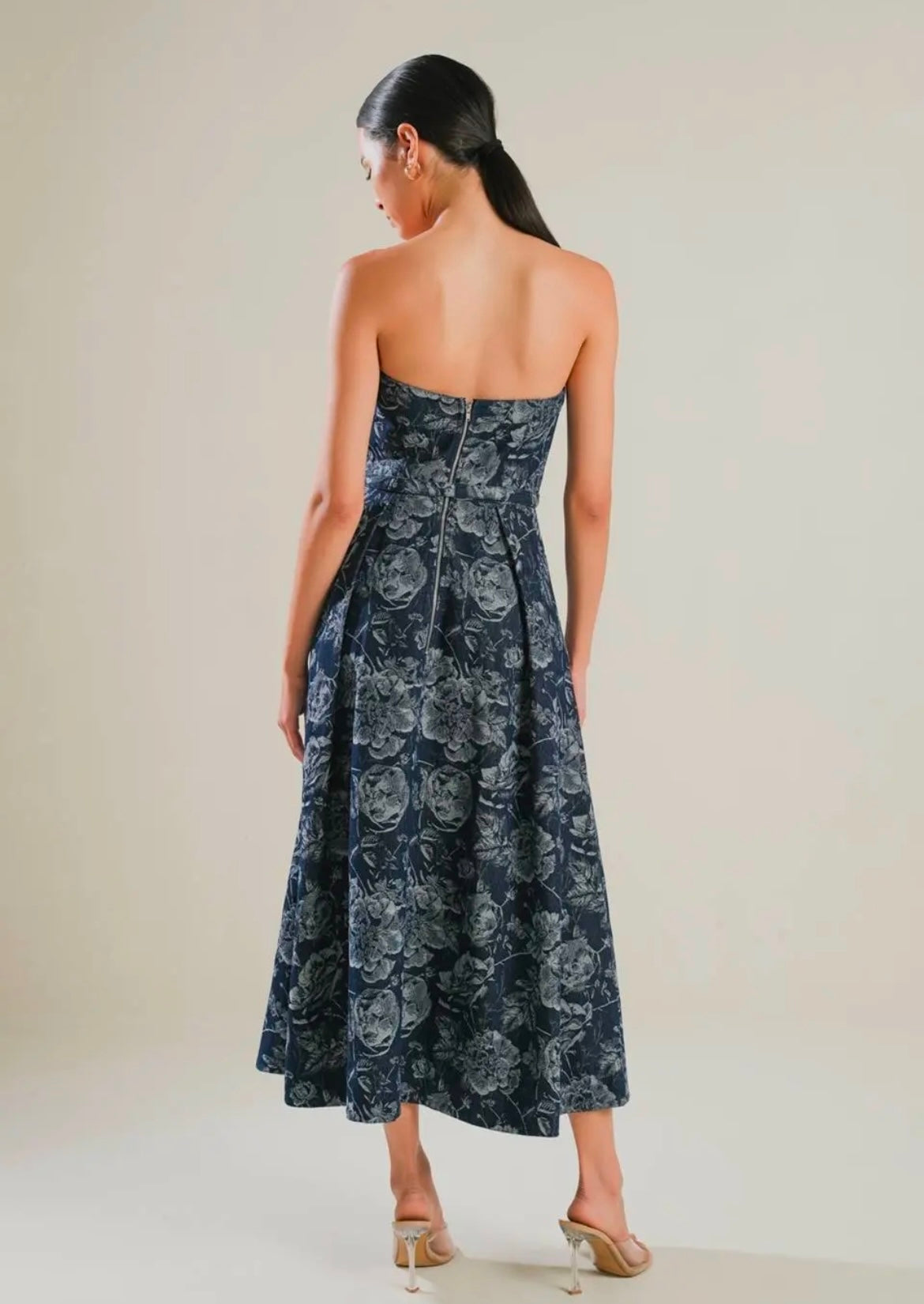 Jacquard Denim Midi Dress