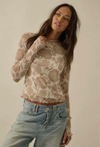 Sweet Sepia Mesh Top