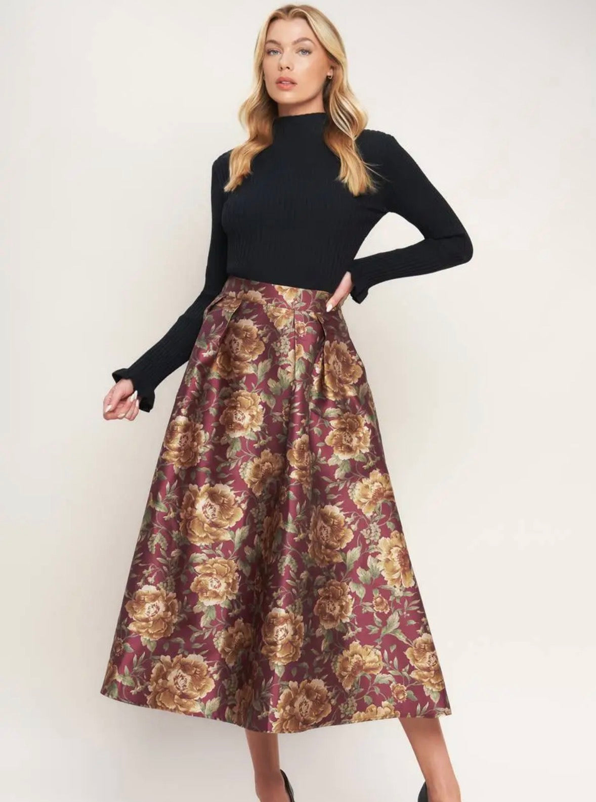 The Mocha Moment Midi Skirt