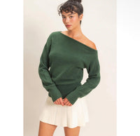 Evergreen Off-Shoulder Sweater