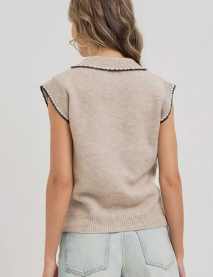 The Preppy Knit Polo Vest