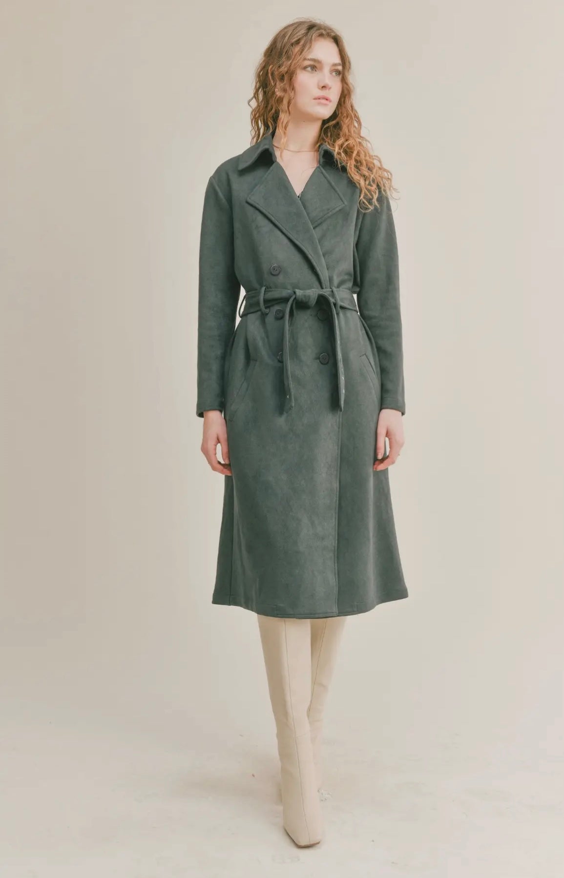 Bookworm Suede Belted Coat
