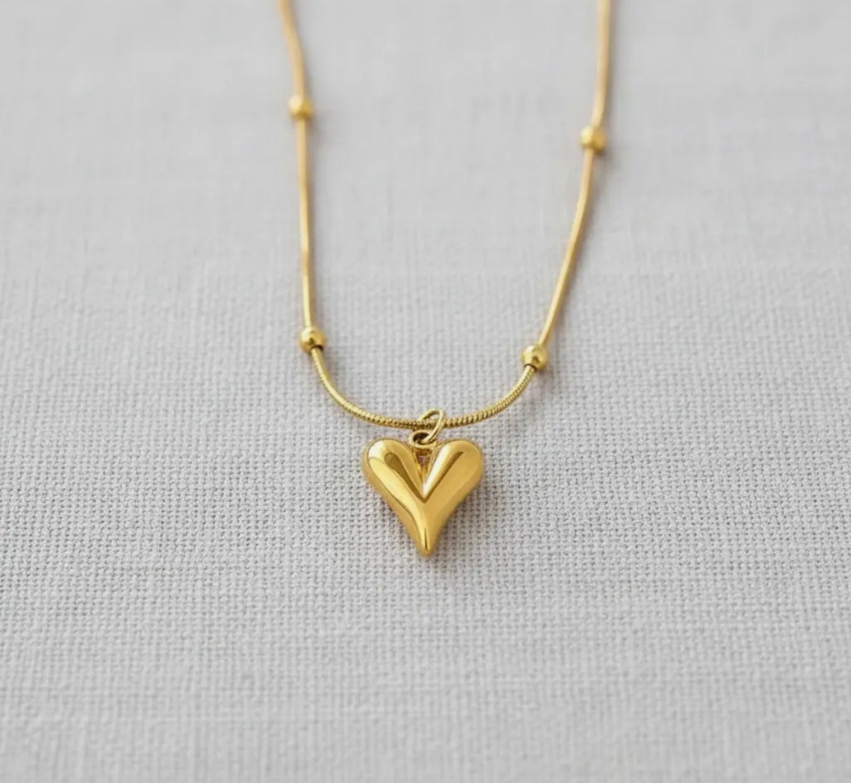 Mini Gold Heart Slider Necklace