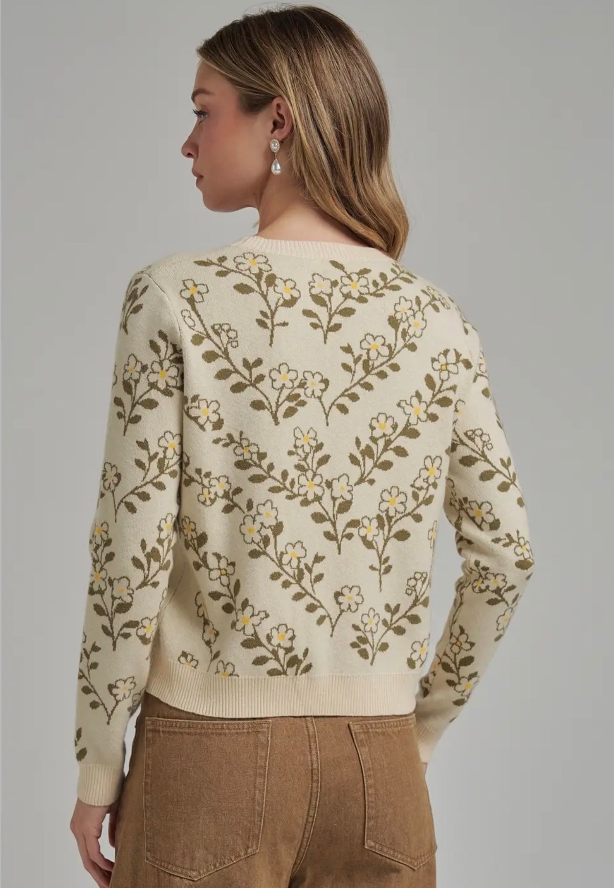 Botanical Floral Knit Top