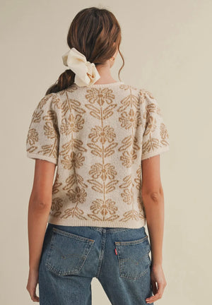 Golden Bloom Knit Cardigan