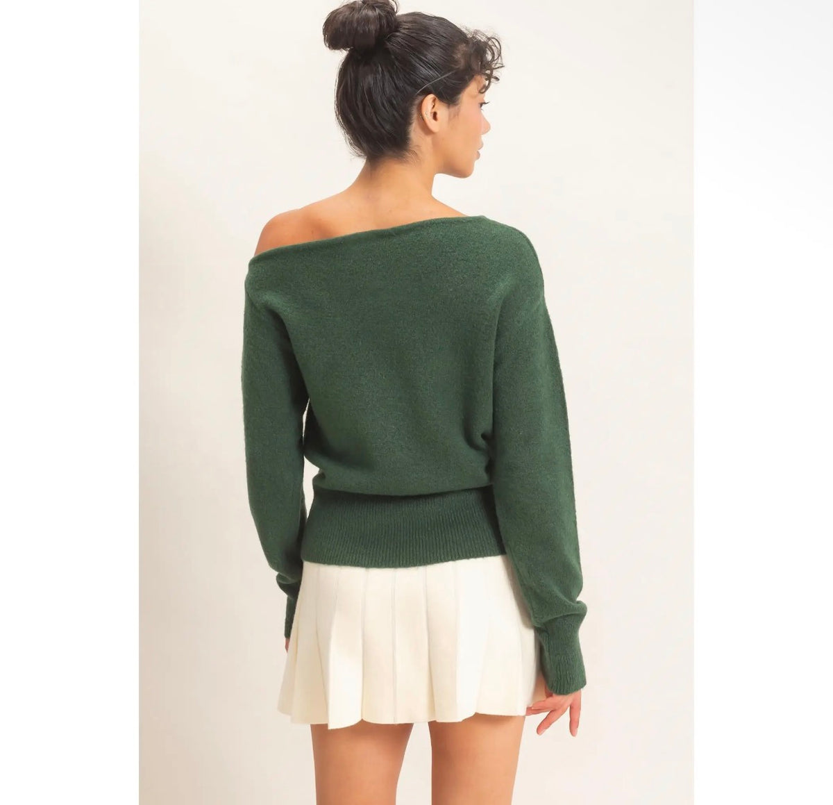Evergreen Off-Shoulder Sweater