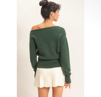 Evergreen Off-Shoulder Sweater