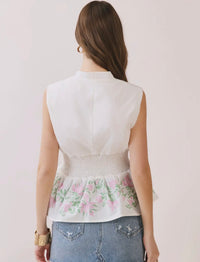 Petal Peplum Zip Top