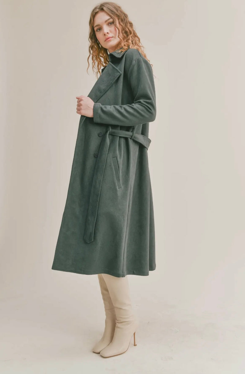 Bookworm Suede Belted Coat