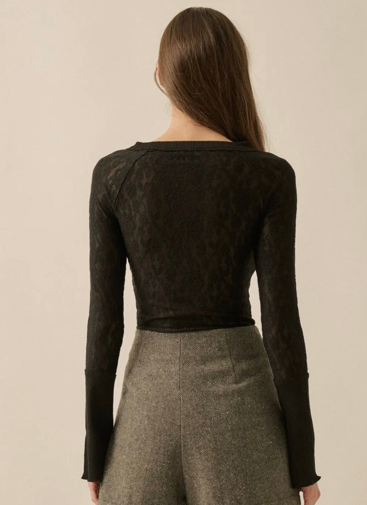 Vintage Floral Lace Henley