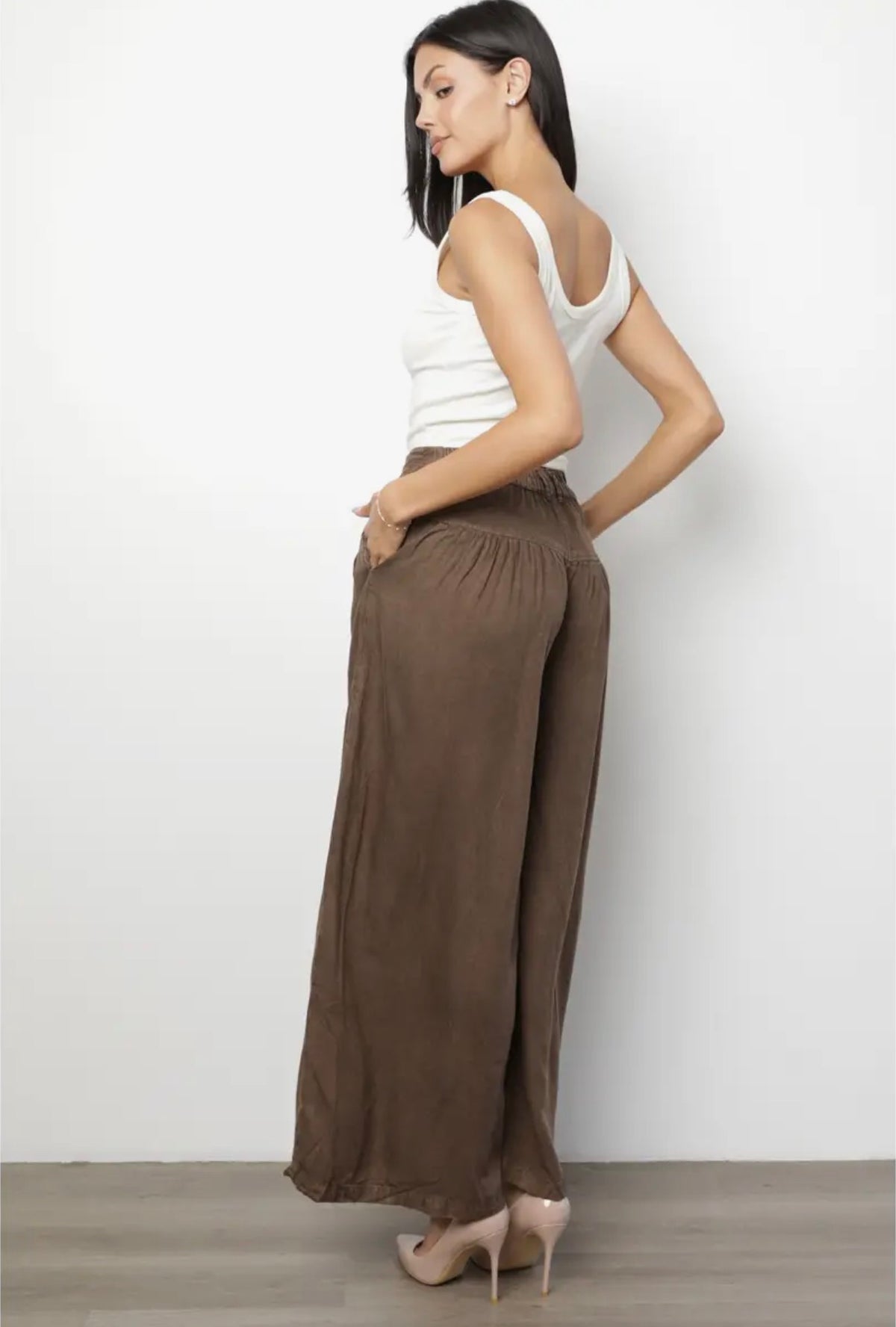 Mocha Acid Wash Pants