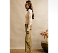 Floral Stretch Lace Top Ivory