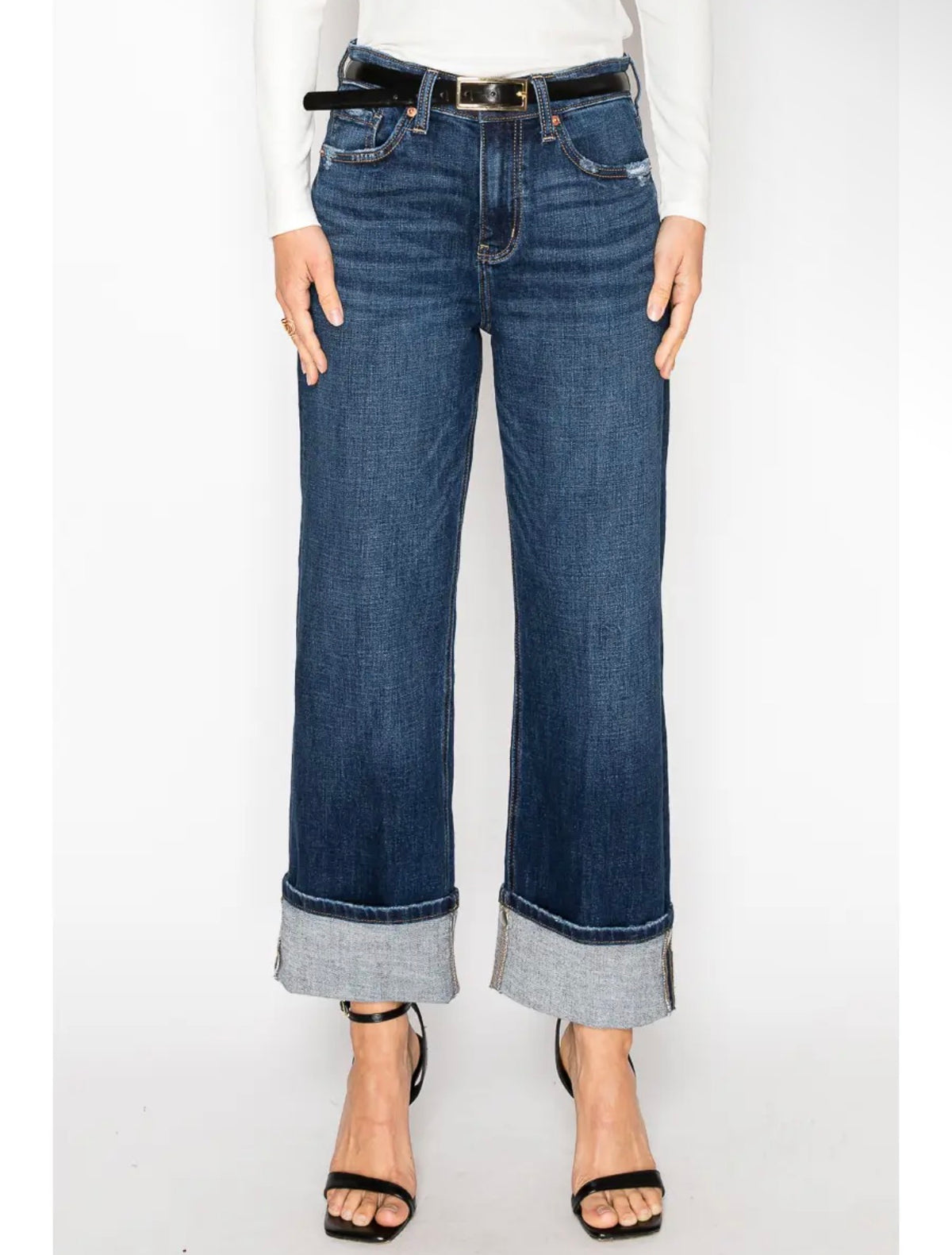 Weekend Cuff Wide-Leg Jeans